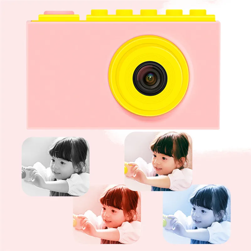 HitTime 8.0MP Mini Digital Camera Waterproof 2 Inch Cartoon Cute Camera Toys Children Birthday Gift 1080P Toddler Toys Camera