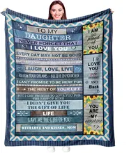

Throw Blanket - to my daughter blanket Fleece Throw Blanket,Super Soft Ultra-Soft Micro Fleece Blanket for Bedroom SOFE Couch