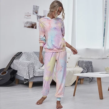 

Cute Pink Tie Dye Hoodie and Sweatpants Set Women Fall Winter 2020 Pastel Tye Dye Two Piece Hoodie and Pants Set Plus Size