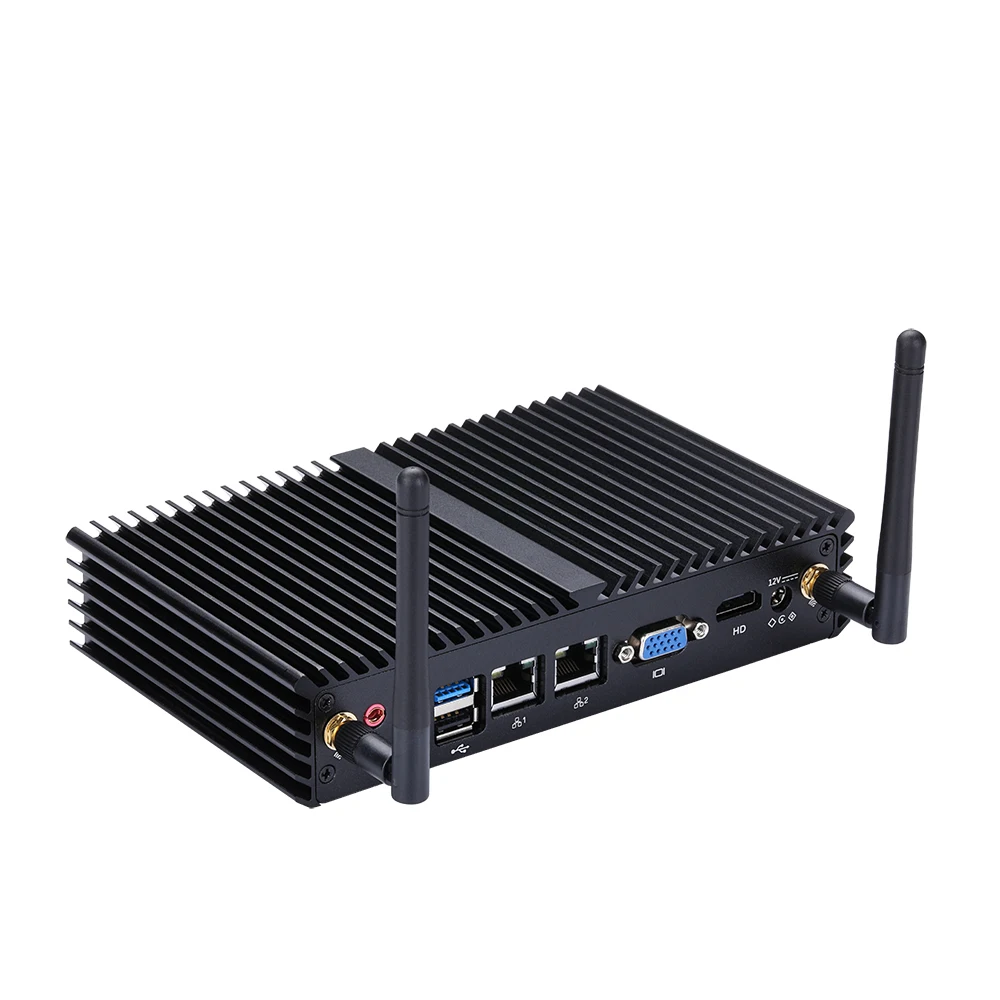 Мини ПК промышленный Qotom без кулера j1900 четырехъядерный 2 0 ГГц 2x LAN 8x USB 7x COM порты