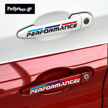 

4pcs/lot Personalized Car Sticker Car Door Handle Sticker PERFORMANCE Reflective Vinyl Decal for f30 f34 f10 e46 e39 e60 e90