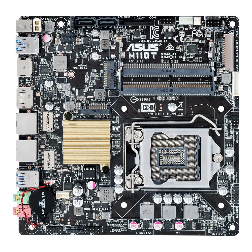 Б/у Оригинальный настольный чипсет ASUS H110 материнская плата LGA 1151 MINI-ITX NAS двойная LAN