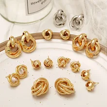 ZHOUYANG серьги-гвоздики для женщин 9 стилей простые геометрические круглые панк-рок Модные ювелирные изделия женские серьги KAE122