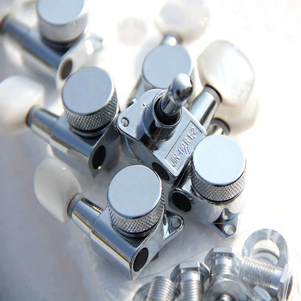 Sintonizadores de Bloqueio Jn-p7 da Coréia Wilkinson Chrome Guitarra Tuners Máquina Cabeças Tuning Pegs Branco Pérola Botton Lock Jin ho - Image 3