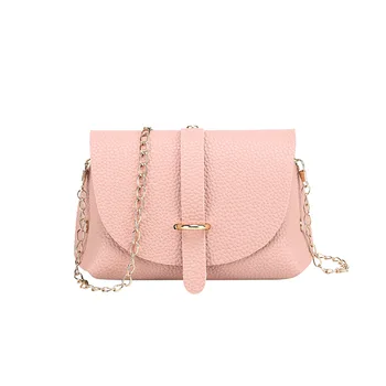 

Lady Mini Chain Handbag Across-Body Bag Solid Color Shoulder Bags Female Purse Crossbody Bags Fashion Soft Pu Messenger Bag