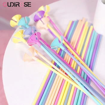 

100pcs 32cm/42cm Macaron Colorful Balloons Holder Sticks PVC Balloon Stick With Cup Wedding Birthday Party Decoration Supplies