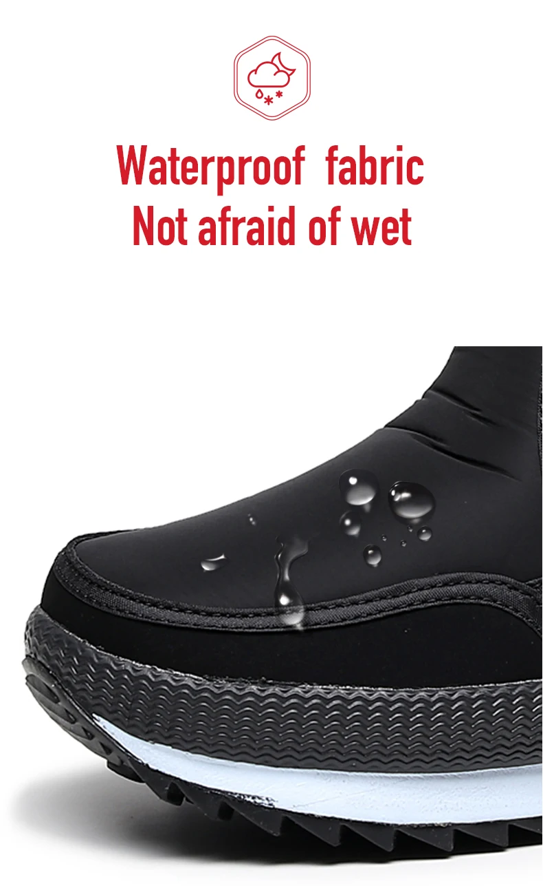 Women snow boots  platform winter boots thick plush waterproof non-slip boots  fashion women winter shoes  warm fur  botas mujer