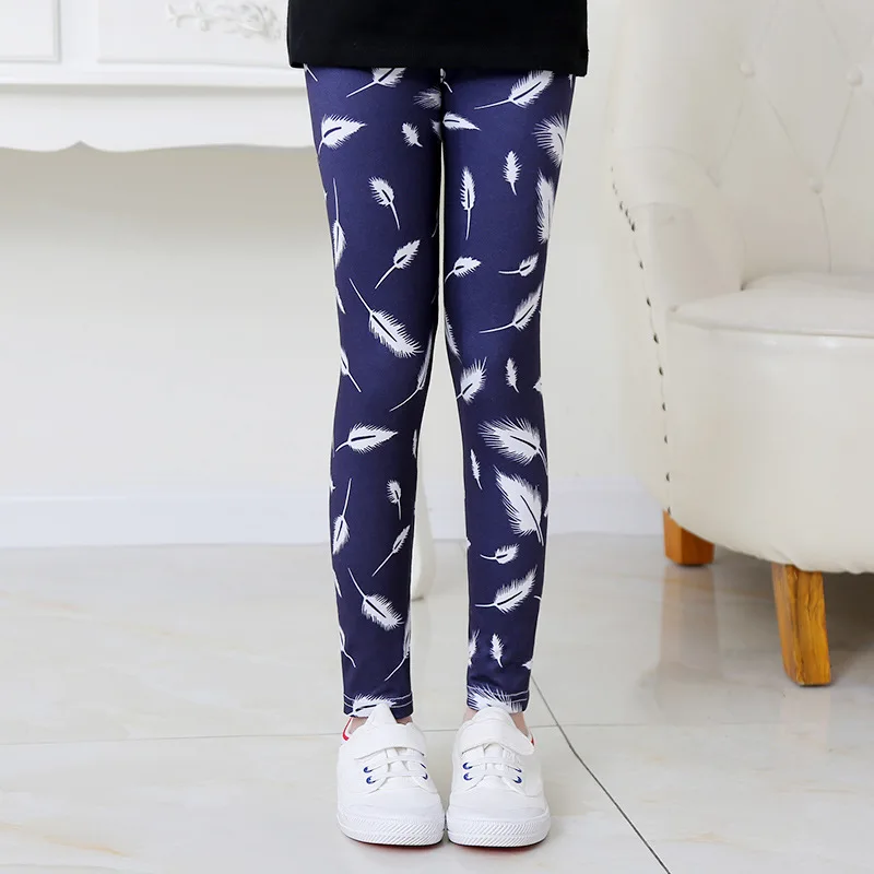 Kids Girls Leggings Cute Floral Rainbow 