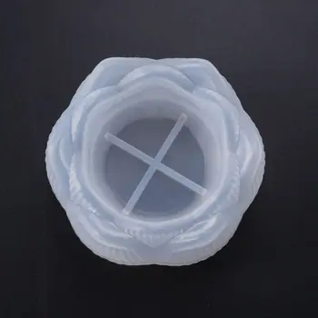 

Transparent DIY Ashtray Mold Lotus Candle Holder Storage Box Mould Flower Pot N58F