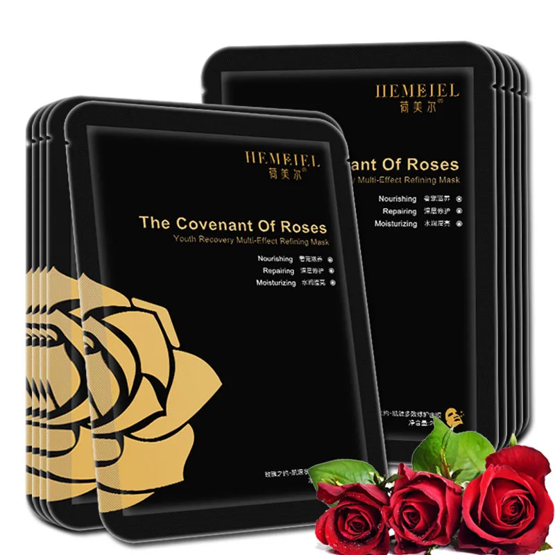 Увлажняющая Корейская маска HEMEIEL Rose Essence отбеливающая для лица с контролем