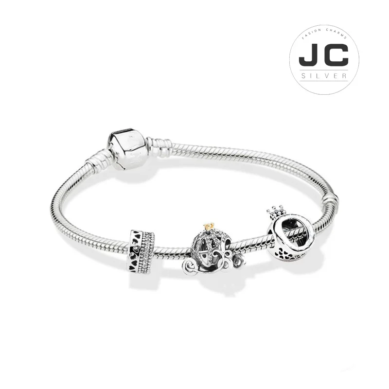 JC модный очаровательный 925 пробы серебряный DIY браслет Корона карета, мужской женский браслет Женские аксессуары ювелирное изделие подарок