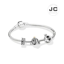 JC модный очаровательный 925 пробы серебряный DIY браслет Корона карета, мужской женский браслет Женские аксессуары ювелирное изделие подарок