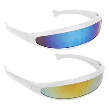 

2Pack Novelty Futuristic Cyclops Mirrored Sunglasses Party Cosplay Costumes