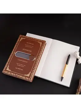 

A5 Diary Notepad with Sliding Unlock Notebook Pen Set Leather Journal Planner Y3ND