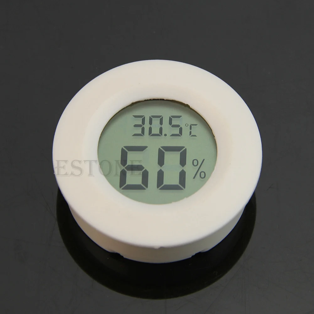 Digital Cigar Humidor Hygrometer Thermometer Round Face