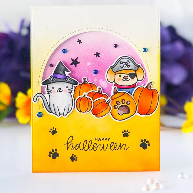 

Cat Dog Pumpkin Clear Stamps Happy Halloween To You For DIY Card Making Kids Transparent Silicone Stamp New 2019