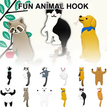 

Cartoon Animal Family Decorative Hook Cat Dog Bear Bird Fridge Whiteboard Sticker Refrigerator Kids Gifts Home Decoration Hook