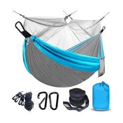 Hamac de Camping en Nylon Ultra léger avec moustiquaire, Double tente à Air, mobilier d'extérieur 