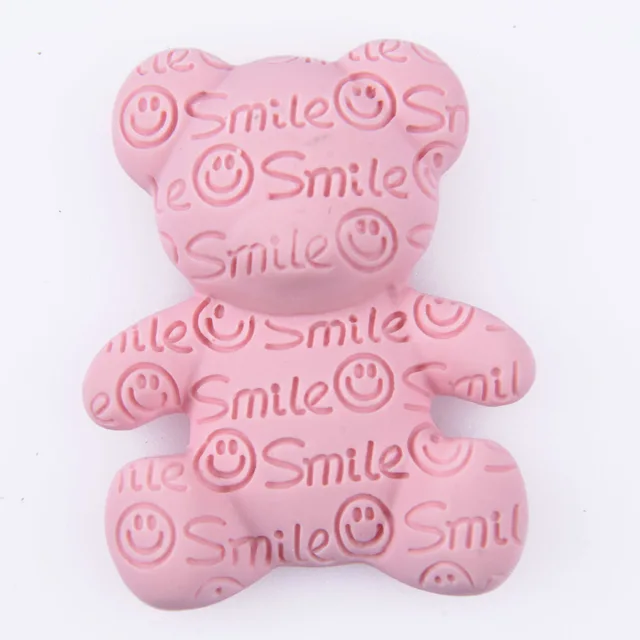 Hot Sale 1 Pcs Cartoon Bear Croc Shoe Charms Colorful Smile Face Baby Bear Clog Shoes Decorations Kid's Wristband Accessories r9612