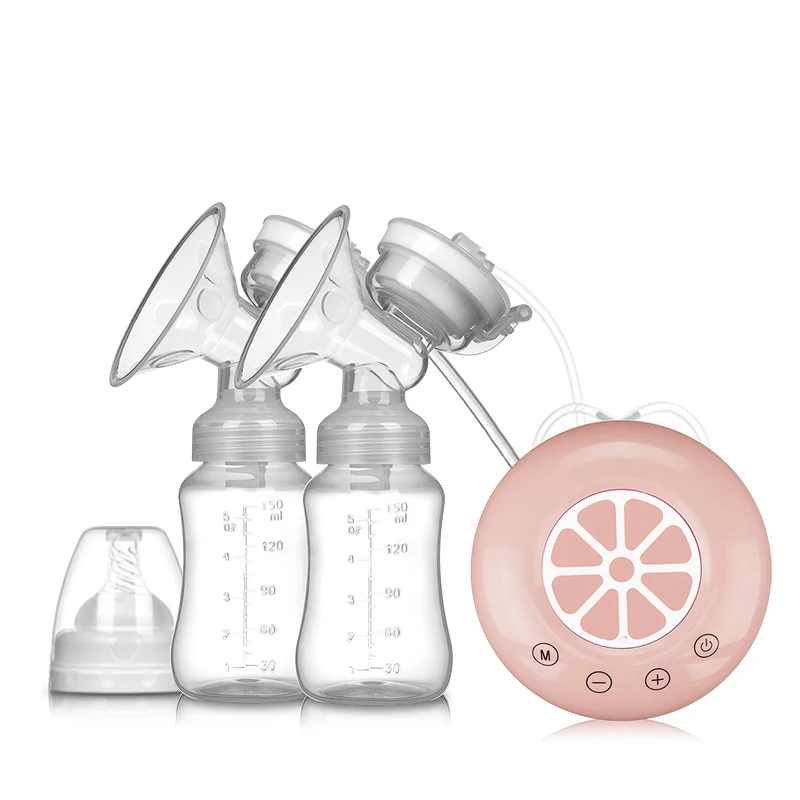 Double Electric Breast Pump USB Electric Breast Pump With Baby Milk Bottle Cold Heat Pad BPA free Powerful Pumps
