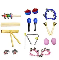 Специальное предложение orff Инструменты Набор из 11 предметов детский ритм музыкальный инструмент игрушка комбинация детский сад Раннее