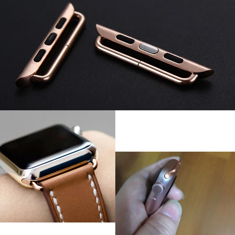 10 шт./лот Нержавеющая сталь адаптеры для наручных часов Apple Watch 38/42 мм соединитель ремня для наручных часов iWatch серии 1/2/3 Аксессуары для часов