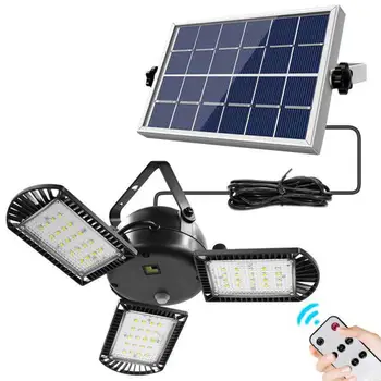 

60 LED Three Head Solar Pendant Light Outdoor Indoor Solar Lamp With Remote Control For Camping Home Garden Yard Dropship