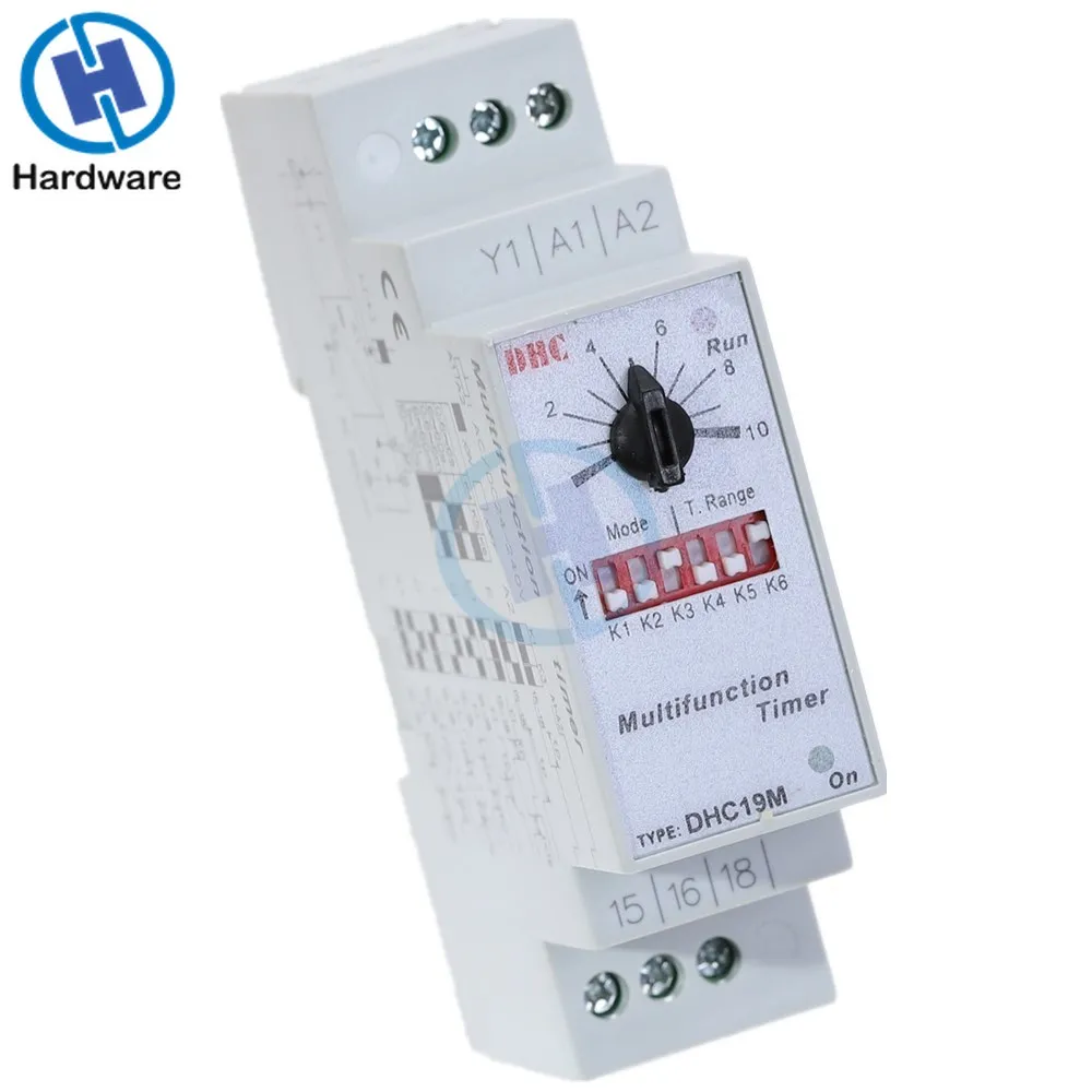 

Programmable Digital Multifunction Automatic Timer Relay Switch 0.6S-100H AC/DC 24-240V DCM-19M