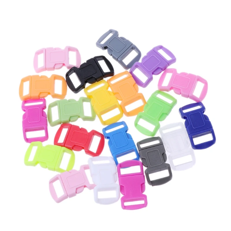 

20pcs/lot Curved Side Release Plastic Buckle For Paracord Bracelet Mixed Color