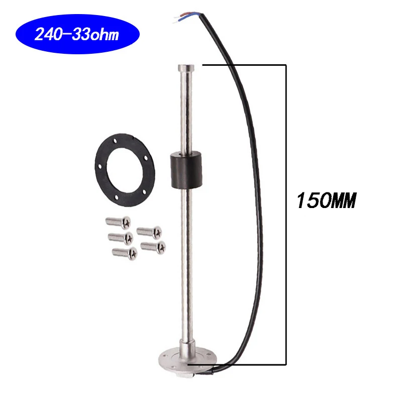 150mm 240-33ohm Датчик уровня топлива Лодка автомобиля датчик уровня топлива потока Сенсор жидкость подходит топлива воды датчик 200/300/350/450 мм отправка блок - Цвет: 150mm 240-33ohm