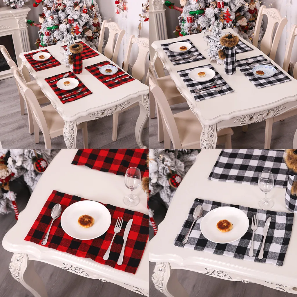 Новинка 1 шт плед шаблон столовый стол коврик нескользящий Рождественский домашний декор
