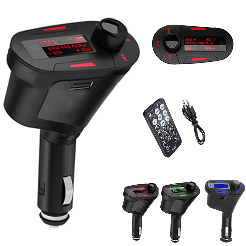 Красный беспроводной fm-передатчик модулятор USB SD дистанционный автомобильный комплект MP3 музыкальный плеер
