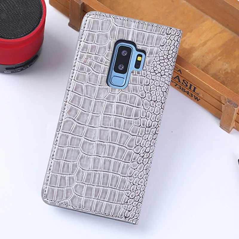 Gray Флип-чехол для телефона для samsung A10 A20 A30 A50 A70 A5 A7 A8 2018PU для карт и узором «крокодиловая кожа» для Galaxy S7 S8 S9 S10 Plus Note 8 9 10+ чехол - Цвет: Gray