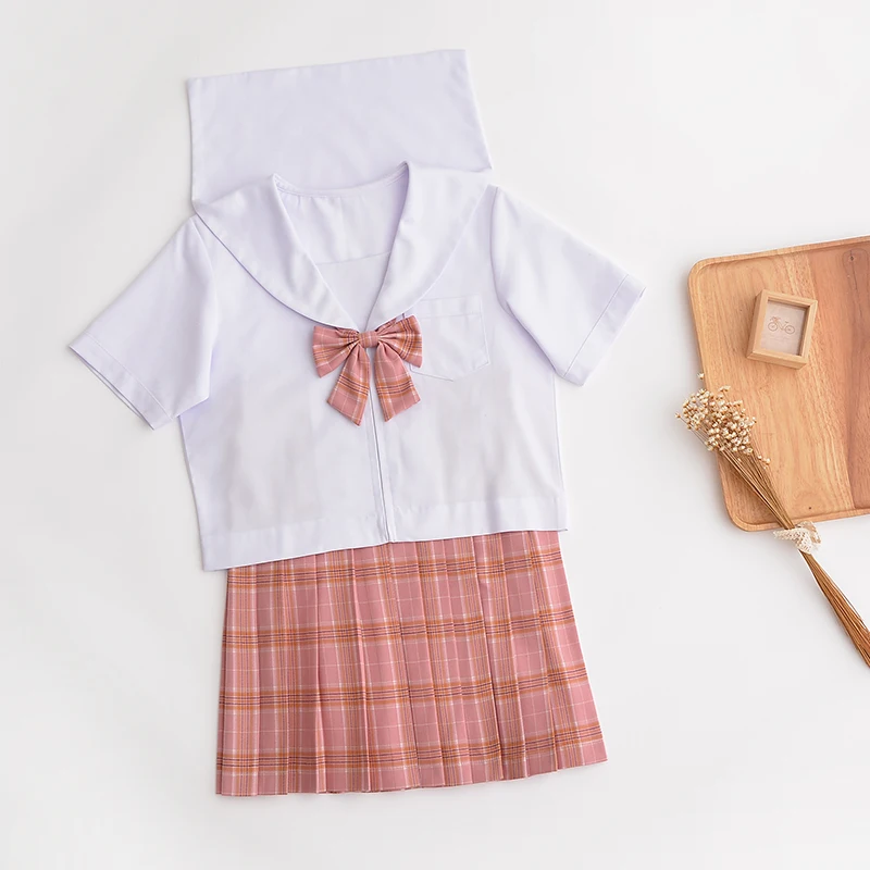 

JK Uniform Business Attire School Uniform Tartan Skirt Suit Orthodox Japanese College Student Uniform Summer Sailor Suit Female