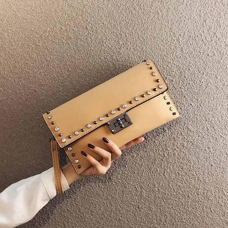 

Bag Women's New Style Clutch Bag Women's Korean-style Versitile Fashion Rivet Clutch Shoulder Oblique Bag