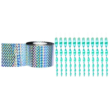 

1 Roll Bird Repellent Deterrent Reflective Scare Tape, (350 FT, 4.8CM) & 12Pcs Reflective Bird Deterrent Rods