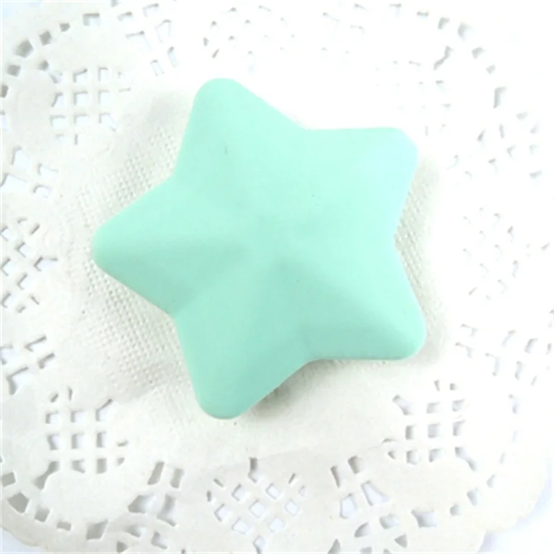 Woel Well 5pcs Silicone Beads BPA Free Star Shape Silicon Teether Beads Baby Chew Teething Necklace DIY toys Pacifier Clips 5