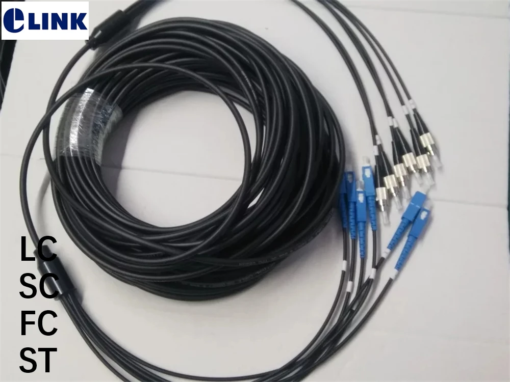 250M 6 cores TPU Fiber optic Patchcord 5mm waterproof LC SC FC Armored patch lead cable Outdoor SM FTTA jumper fibers 5.0mm | Мобильные