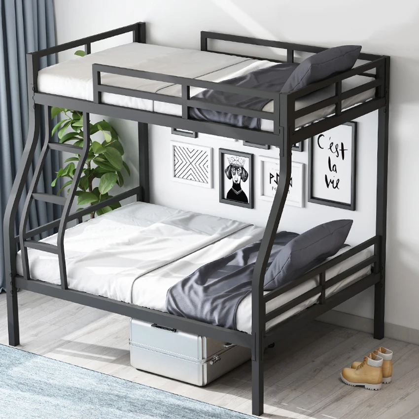 Bunk Bed 120/150/180CM Dormitory Iron Double High Loft Teenage Adult Bedroom Simple Lunch Nap Twin Frame With Ladder | Мебель