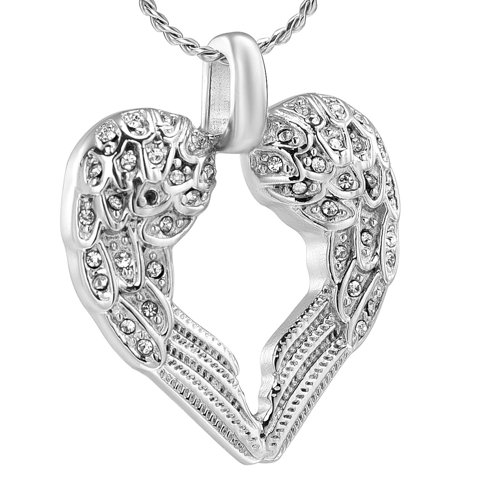 

Angel Feather Memorial Urn Pet/Human Ashes Urn Funeral Keepsake Pendant Necklace Shiny Polish Wing Cremation Urn Pendant