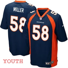 Youth kids Stitiched Денвер фон Миллер Бронкос Оливер Джерси