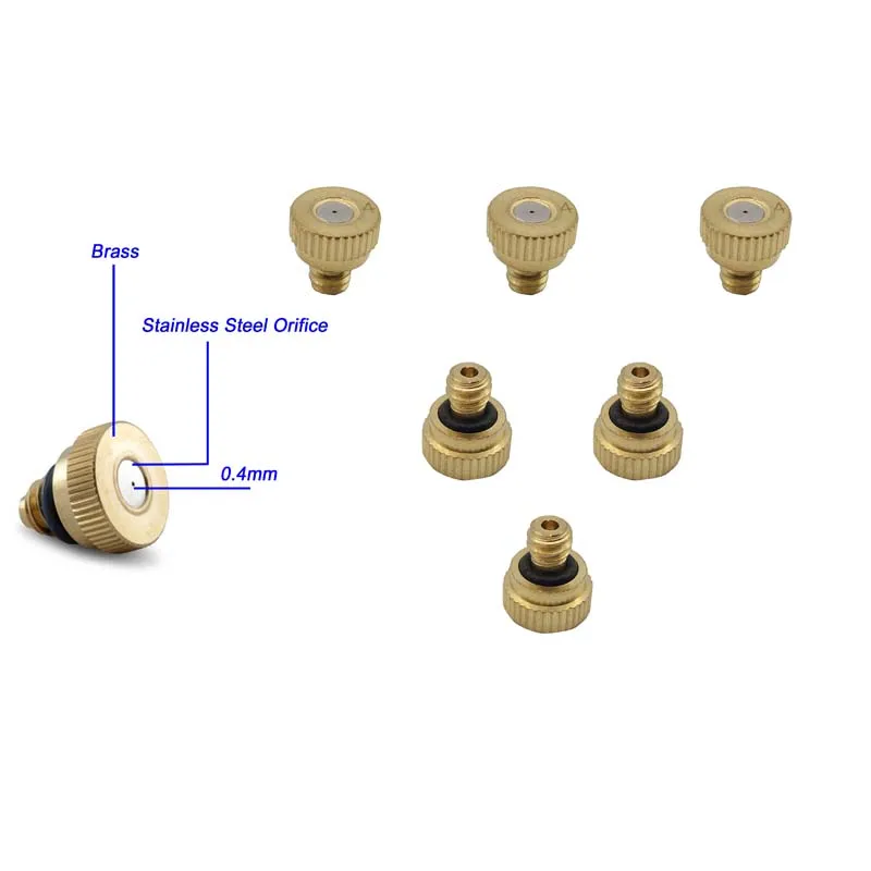 6M-18M garden patio cooling system with brass mist fog nozzles cable ties clamps and 1pcs filter