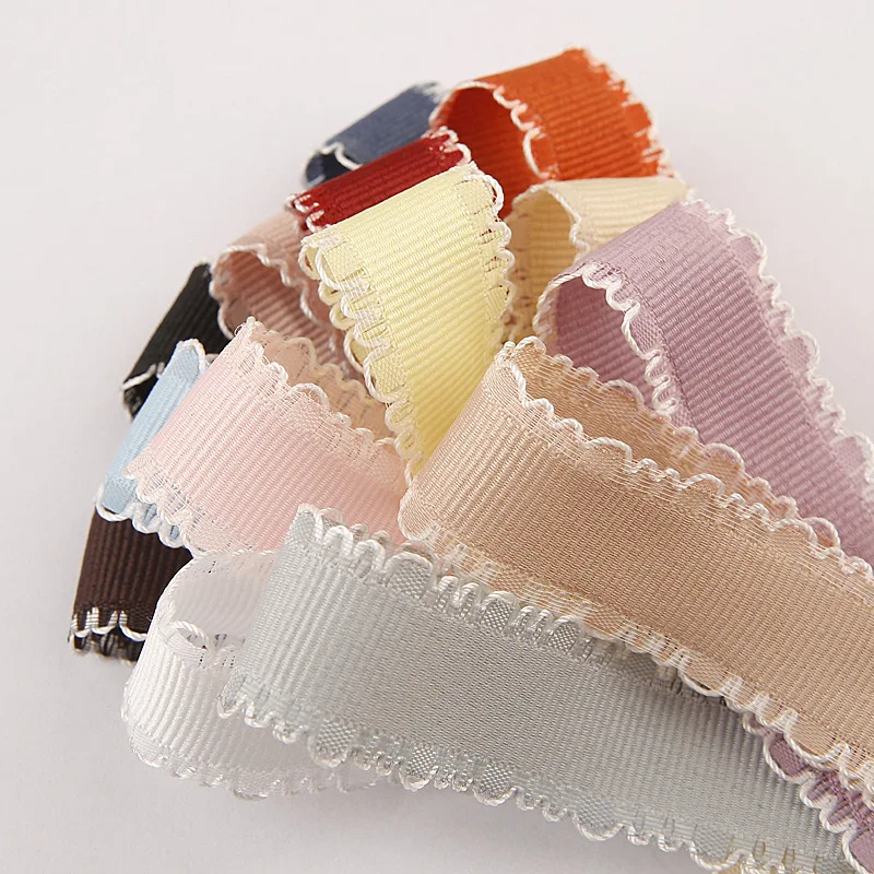 Ear Lace Grosgrain Ribbon For DIY Craft Headwear Accessories Card Gifts Decor Wrapping Clothing Sewing Trims Materials 5yards