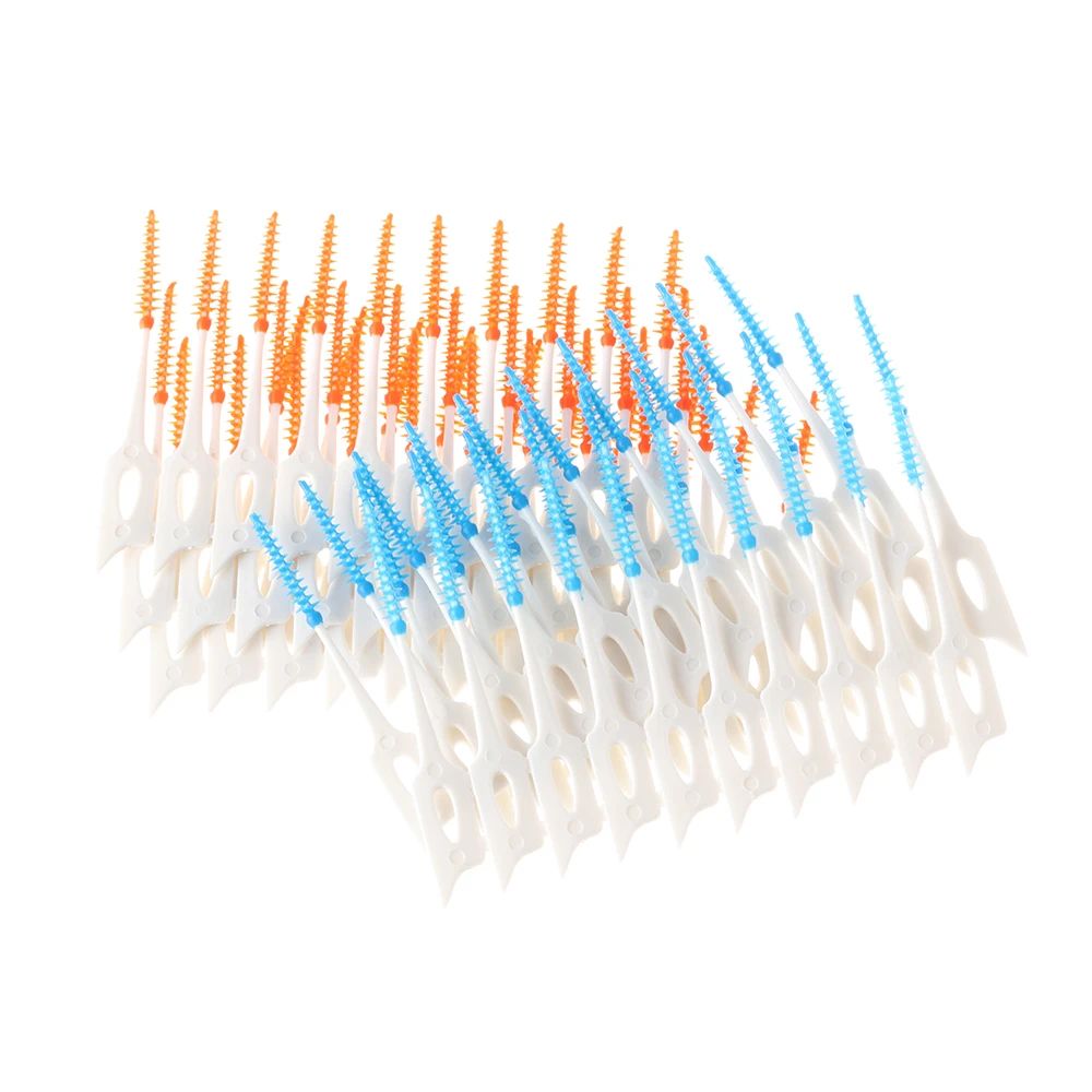 80 шт Мягкие Пластик массаж десен нити для зубов, зубочистки Зубная щётка зубная нить Палочки зуб Гигиена полости и набором инструментов для чистки