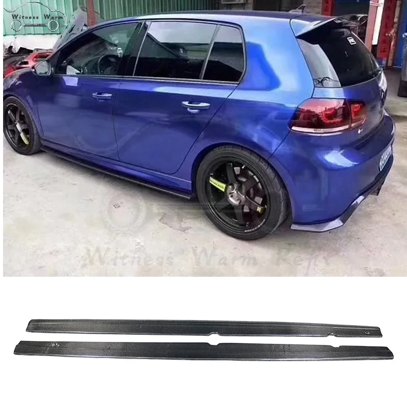 

Carbon Fiber Car Side Skirts Aprons Body kits for Volkswagen Golf 6 MK6 R20 2010-2013 Car Sticker Spoiler