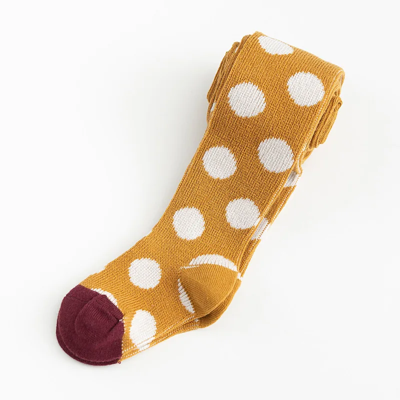 Ginger yellow Dots Хлопковые детские колготки с модным узором; сезон весна-лето; От 1 до 12 лет колготки для школьников - Цвет: Ginger yellow Dots