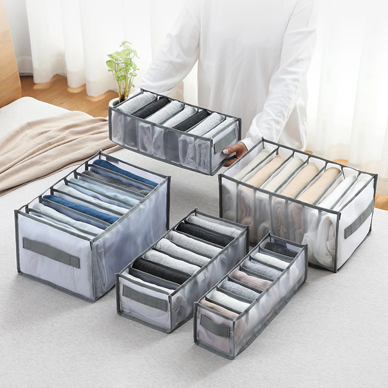 Organizer Biancheria Pieghevole per Intima, Cassetto Organizer per Biancheria  Intima, Set di 4 Pieghevole Organizer, Scatola a Scomparti Organizer, per  Intima, Calzini, Cravatte (Grigio) : : Casa e cucina