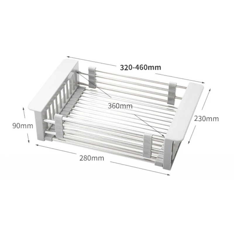 Горячее регулируемое ситечко из нержавеющей стали корзина над раковиной дренажный лоток для посуды, овощей и фруктов сушилка кухонная стойка для раковины