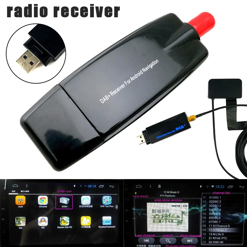 

Car USB DAB Receiver Antenna Adapter Portable Support RDS Function for Car Radio OUJ99