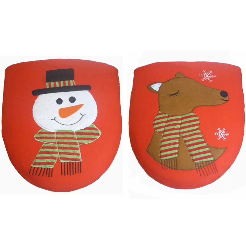 Christmas Decorations Toilet Seat Cover Snowman Elk Lid Decor Elf New Year Xmas Bathroom Ornaments Supplies | Дом и сад